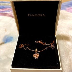 Pandora chain necklace and charm both together “All of me loves all of you”